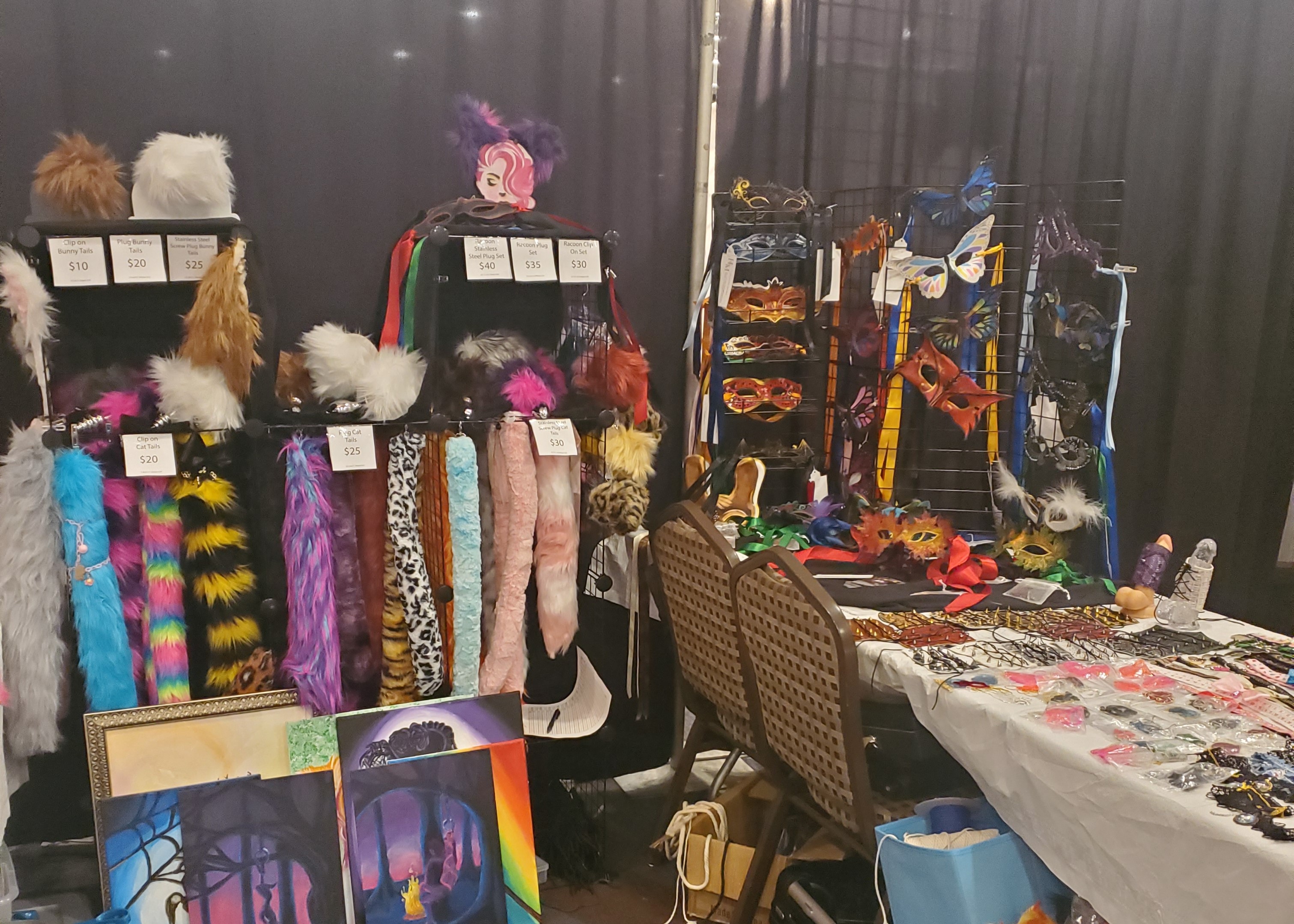 Picture of the Costume Accessory Booth at Rochester Erotic Arts Festival.